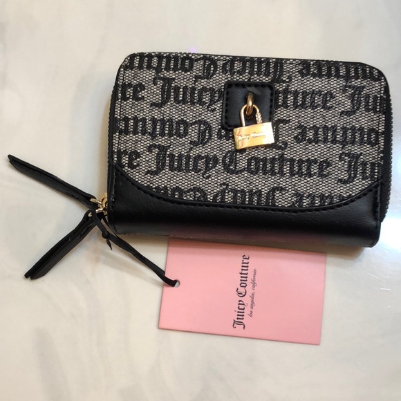 Juicy Couture Black Beige Eastside Westside Double Medium Zip Around Wallet NWT - Picture 14 of 16
